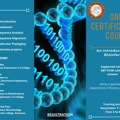 Short Term Course in Introduction to Bioinformatics at St. Xaviers College, Aluva