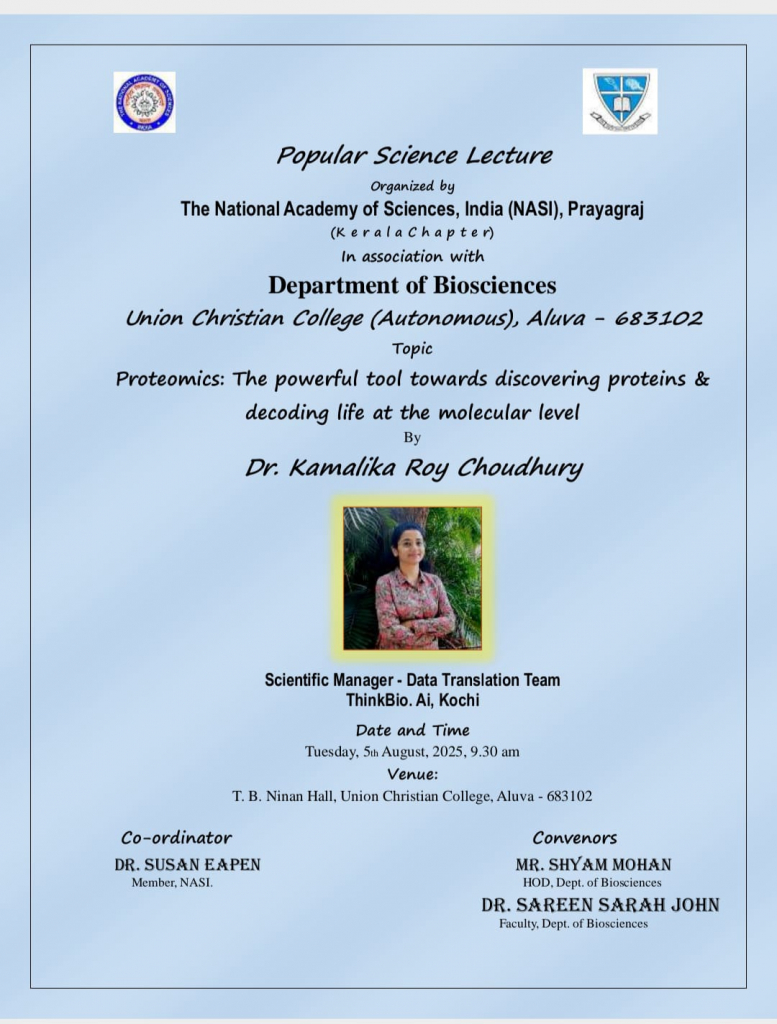Popular Science Lecture on Proteomics: The powerful tool towards discovering proteins & decoding life at the molecular level