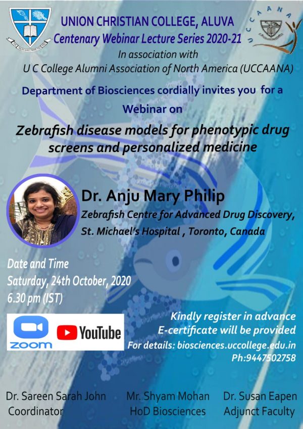 Webinar on Zebrafish disease models for phenotypic drug screens and personalized medicine