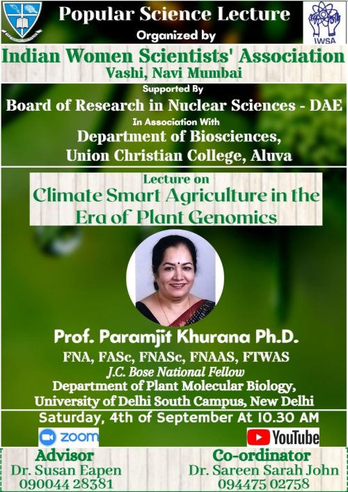 Lecture on Climate Smart Agriculture in the Era of Plant Genomics