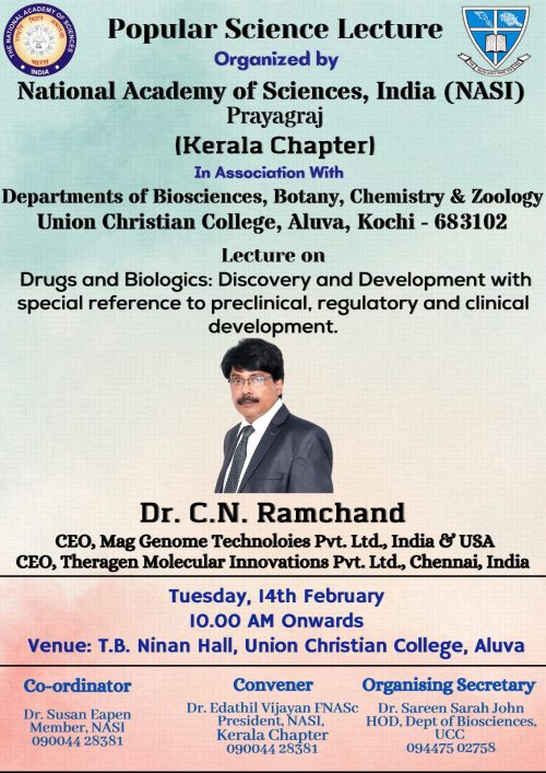 Popular Science Lecture Series on “Drugs and Biologics: Discovery and Development with special reference to preclinical, regulatory and clinical development”