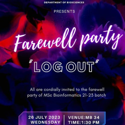 LOG OUT – Farewell to M.Sc Bioinformatics 2021-23 Batch