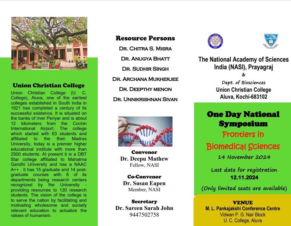 One Day National Symposium on Frontiers in Biomedical Sciences